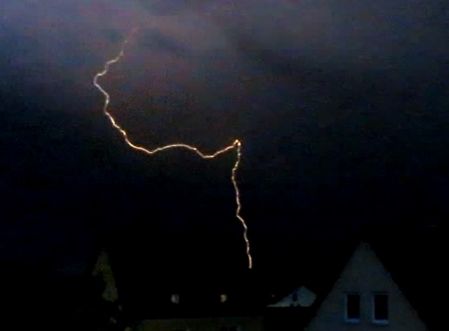 Blitz beim Gewitter in Forchheim