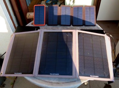 Mobile Solarpanels und Powerbanks zur Stromerzeugung durch Solarenergie